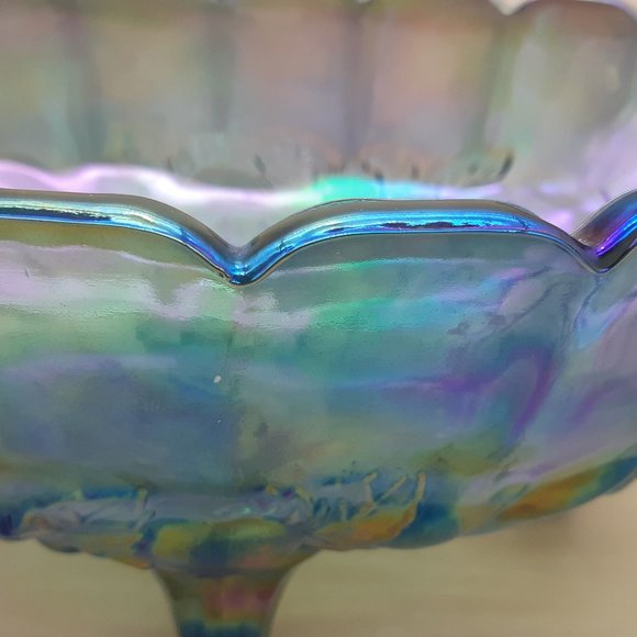 Indiana Glass Company Blue Carnival Serving Bowl - Picture 11 of 11